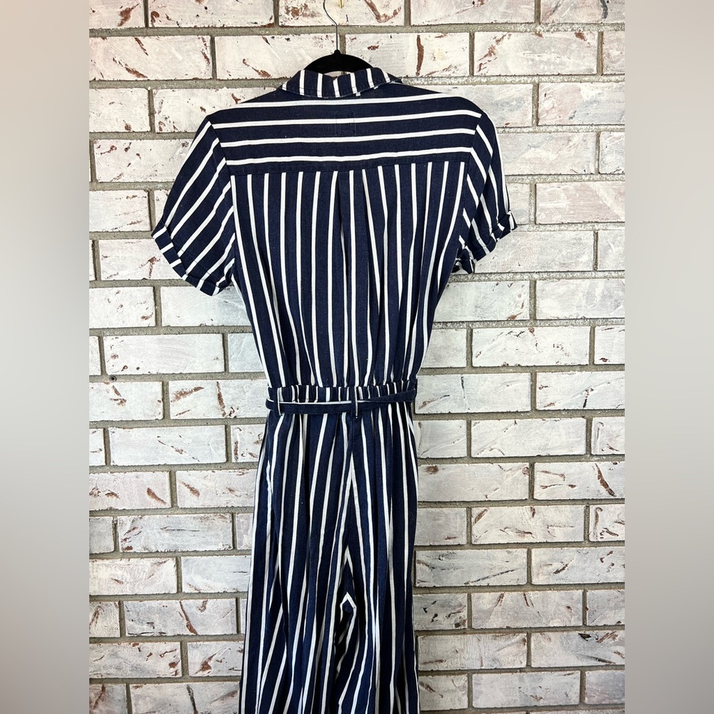 H&M | Navy and White Pinstripe Jumpsuit - Picture 8 of 9